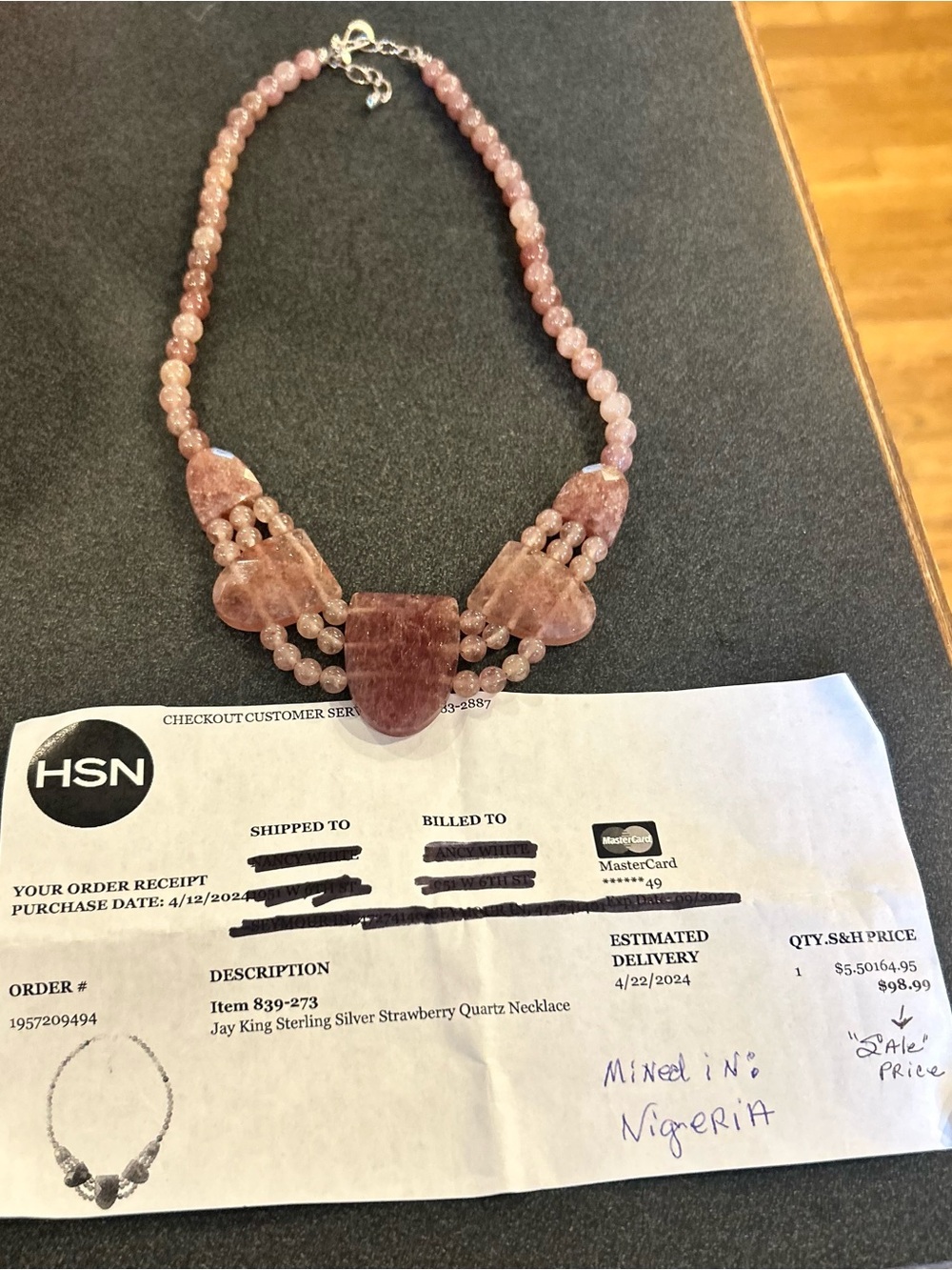 Jay King Rose-Pink Strawberry Quartz Multi-Strand Necklace